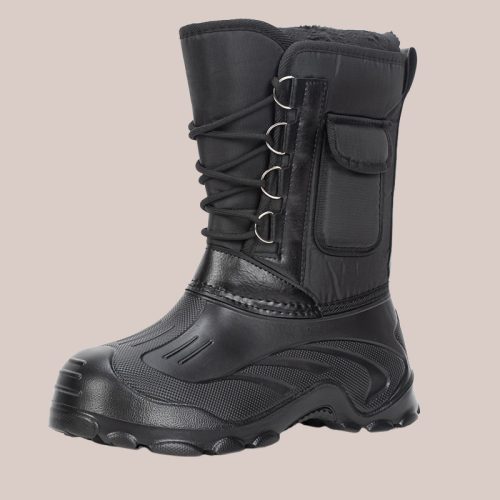 black-womens-snow-boots-waterproof-lace-up-winter-snowboard-boots